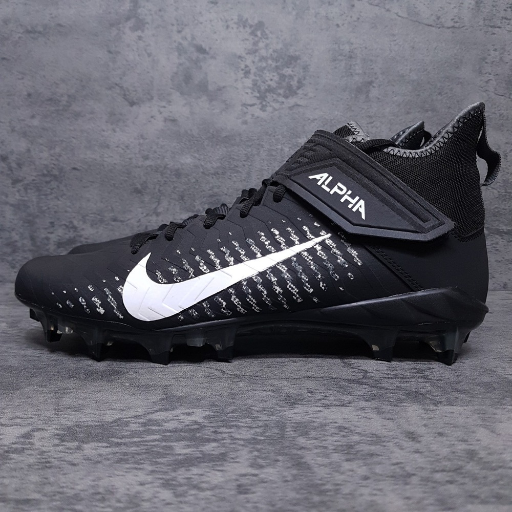 NIKE Alpha Menace Pro 2 Mid Football Cleats Mens Size 9.5 Black AQ3209-002